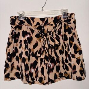 Cheetah print paper bag shorts